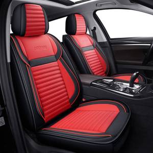 lot 61620 image: LINGVIDO Leather Car Seat Covers,Breathable and Waterproof Faux Leather Automotive Seat Covers for Cars SUV Truck Sedan,Universal Anti-Slip Seat Cover with Backrest (2 PCS Front Seat, RedBlack)