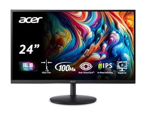 lot 61637 image: Acer SH242Y Ebmihx 23.8in FHD 1920x1080 Home Office Ultra-Thin IPS Computer Monitor AMD FreeSync 100Hz, Built-in Speakers HDMI 1.4 & VGA Port
