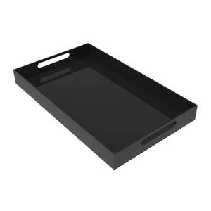 lot 61641 image: Vale Arbor Black Acrylic Serving Tray for Vanity, Bathroom, Ottoman, Organizer and Decor with Handles (Rectangle, Large)