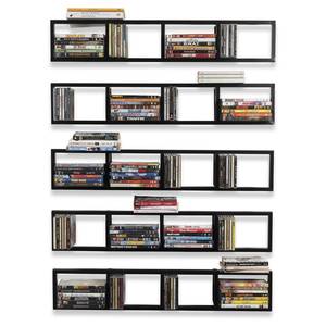 lot 61643 image: You Have Space Black Floating Shelves for Wall, 34 Inch Video Games CD DVD Storage Shelves, Cube Storage Organizer Shelf Set of 5