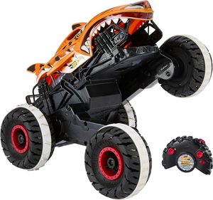 lot 61645 image: Hot Wheels RC Monster Trucks Unstoppable Tiger Shark in 115 Scale, Remote-Control Toy Truck with Terrain Action Tires