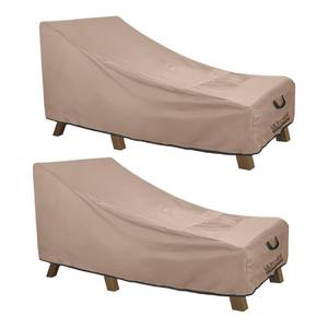 lot 61659 image: ULTCOVER Waterproof Patio Lounge Chair Cover Heavy Duty Outdoor Chaise Lounge Covers 2 Pack - 84L x 32W x 32H inch