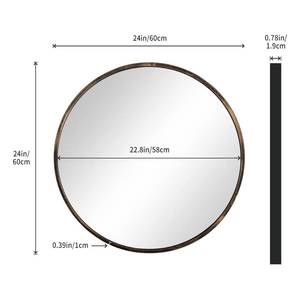 lot 61678 image: 1st owned Round Wall Mirror Bronze 24 Inch -Circular Metal Framed Wall Mounted Mirror, Hanging Round Wall Mirror Modern Decorative for Entryway Bathroom, Living Room, Bedroom