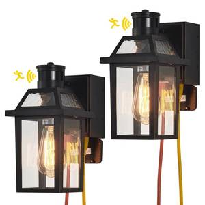 lot 61684 image: Porch Lights with GFCI Outlet, Dusk to Dawn Motion Sensor Outdoor Lights, 3 Lighting Modes Exterior Light Fixture, Outside Lights for House Front Door Patio Garage