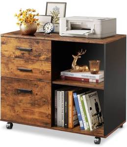 lot 61688 image: DEVAISE 3-Drawer Wood File Cabinet, Rustic Brown
