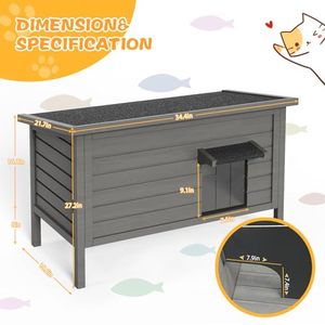 lot 61696 image: Grehitk Outdoor Cat House for Winter, Gray