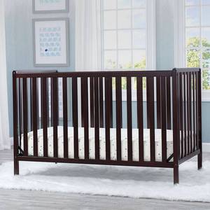 lot 61712 image: Delta Children Heartland 4-in-1 Convertible Crib - Greenguard Gold Certified - Dark Chocolate - Retail $169.98