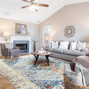 lot 61714 image: Area Rugs 9ft x 12ft Living Room Vintage Area Rug, Blue