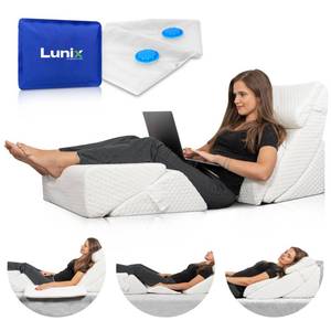 lot 61718 image: Lunix 6pcs Orthopedic Bed Wedge Pillow Set, White, (Incomplete Set)