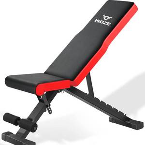 lot 61719 image: Woze Adjustable Weight Bench, RedBlack