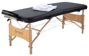 lot 61720 image: Sierra Comfort All-Inclusive Portable Massage Table (Black), SC-901, 27.95D x 72.05W x 33.07H Inches, Retail $174.99