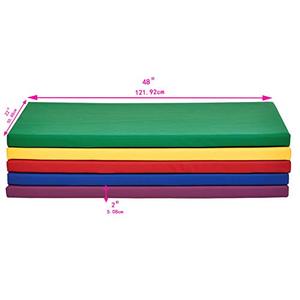 lot 61727 image: Amazon Basics Memory Foam Rest Nap Mats with Name-Tag Holder - Assorted Colors, 5-Pack