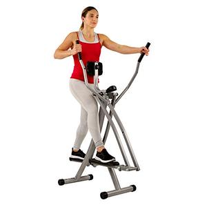 lot 61732 image: Sunny Health & Fitness Air Walk Trainer Elliptical Machine Glider w LCD Monitor, 220 LB Max Weight and 30 Inch Stride