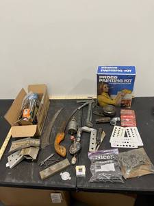 lot 1258 image: Bundle of Tools & Hardware - Square, Drills, Wrenches, Nails, & More