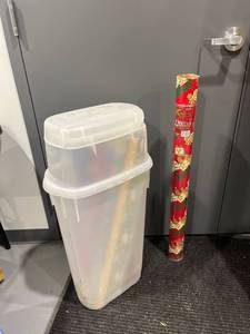 lot 1265 image: Bundle of Christmas Wrapping Paper & Wrapping Paper Container