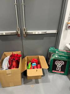 lot 1279 image: 2 Boxes Full of Christmas Decorations & More