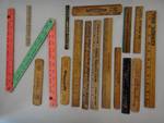 Lot of Vintage Wooden Rulers with Cool Advertising