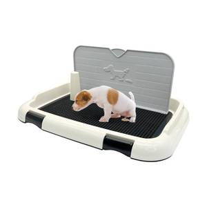 lot 43352 image: Hamiledyi Dog Toilet Dog Potty Pet Indoor Potty Indoor Potty Training Tray Simulated Wall Dog Toilet Portable Indoor Removable Dog Toilet with Removable Grille for Small Dogs puddies (Black)