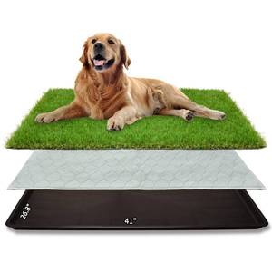 lot 43353 image: Dog Grass Large Patch Potty, Artificial Dog Grass Bathroom Turf for Pet Training, Washable Puppy Pee Pad, Perfect IndoorOutdoor Portable Potty Pet Loo (Tray system-41X26.8)