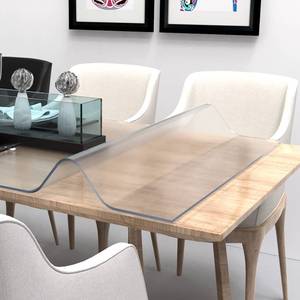 lot 43361 image: ETECHMART 40 x 60 Inches Frosted PVC Table Cover Protector, 1.5mm Thick Non-Slip Desk Pad, Water Resistant Vinyl Table Cover for Marble Top, Glass Table