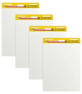 lot 43368 image: Post-it Super Sticky Easel Pad, 25 in x 30 in, White, 30 SheetsPad, 4 PadsPack, Great for Virtual Teachers and Students (559 VAD 4PK)