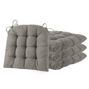 lot 43369 image: ELFJOY Tufted Chair Cushions for Dining Chairs Set of 4 Premium U-Shaped Chair Pads with Ties Comfortable Seat Cushion for Kitchen Office Dining Room (18x 18 Grey)