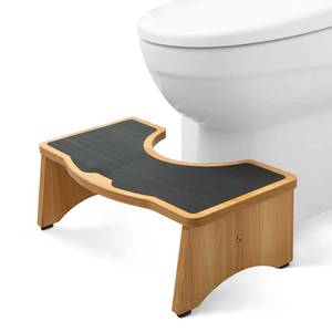 lot 43375 image: StrongTek Extra Large Squatting Poop Stool for Adults, Wooden Toilet Stool, Anti-Slip Bathroom Step Stool for Kids and Elders, 8 Inch Tall Potty Stool, Sturdy, 350 Lbs Capability, Easy to Install