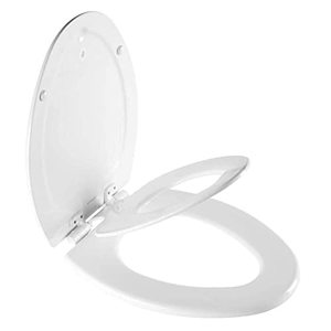 lot 43387 image: MAYFAIR 1888SLOW 000 NextStep2 Toilet Seat with Built-In Potty Training Seat, Slow-Close, Removable that will Never Loosen, ELONGATED, White