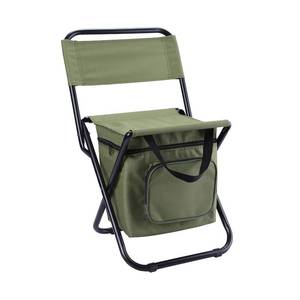 lot 43388 image: LEADALLWAY Fishing Chair with Cooler Bag Foldable Compact Fishing Stool,Green