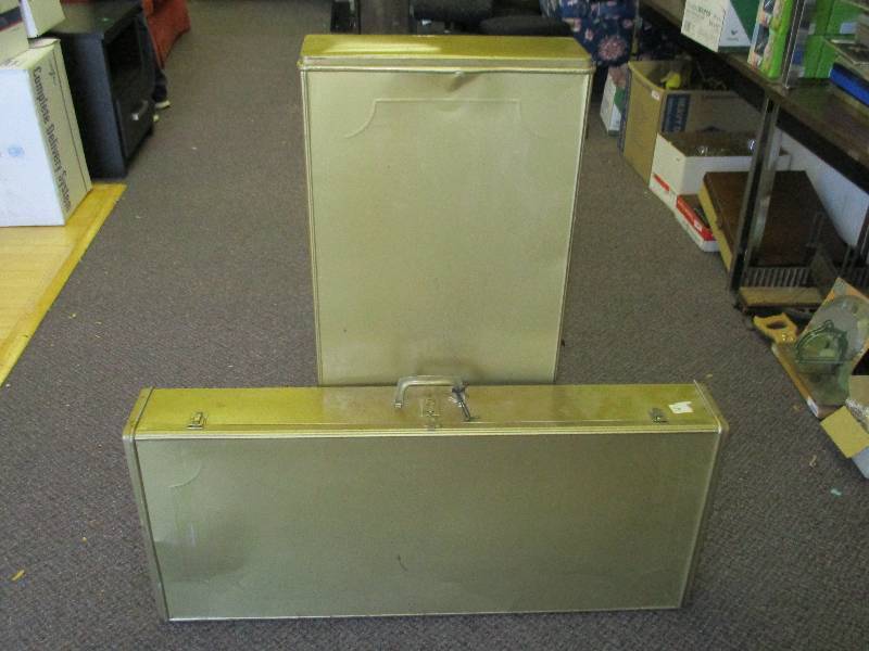 lot 1560 image: Pair of Antique Metal Suitcases