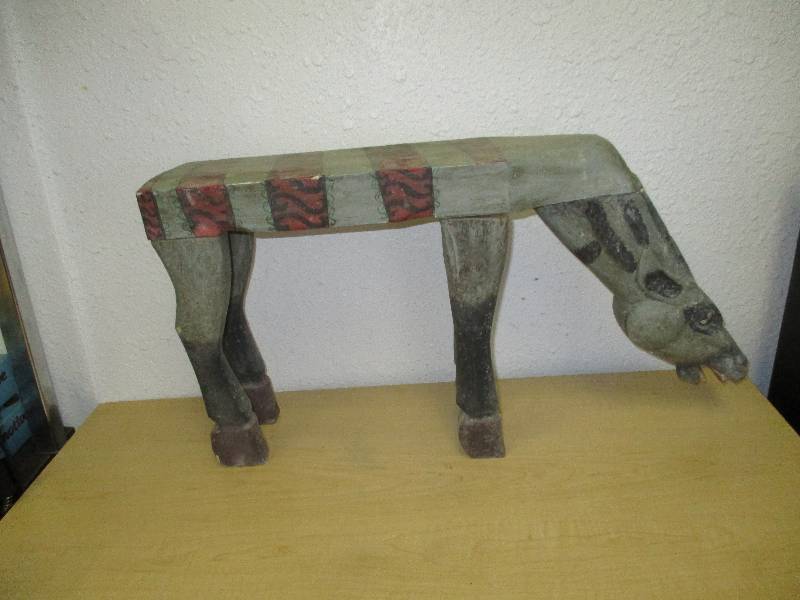 lot 1721 image: Cool Wooden Horse Bench