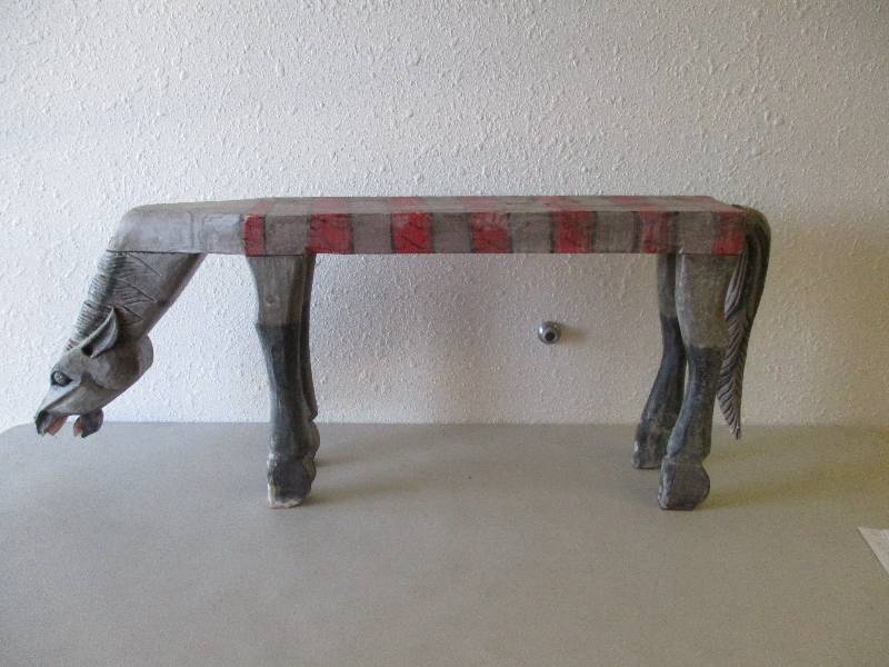 lot 1722 image: Cool Wooden Horse Bench