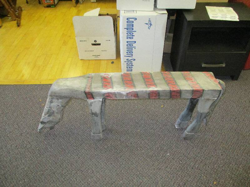 lot 1723 image: Cool Wooden Horse Bench
