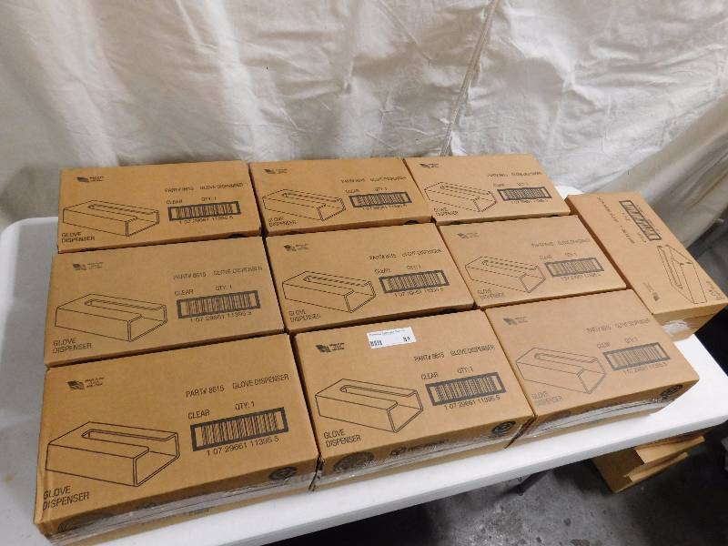lot 81 image: Lot of 10 Plastic Glove Dispenser