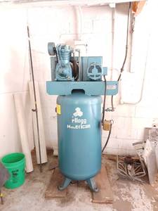lot 10 image: Kellogg American (Model B335UB) Air Compressor, Baldor 5 Hp, Electric, Stationary, 208-230 Volts, 1 Phase, 80 Gal - SEE VIDEO