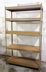 lot 304 image: Boltless Rivet Metal 5 Tier Shelving Unit, 84 High (7 H x 48.5 W x 18.5 D)