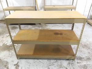 lot 305 image: Boltless Rivet Metal 3 Tier Shelving Unit, 36.25 High (36.25 H 5 D)