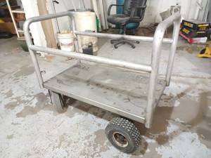 lot 350 image: Stainless Steel Cart on Wheels, 40 D x 30 W x 34 H