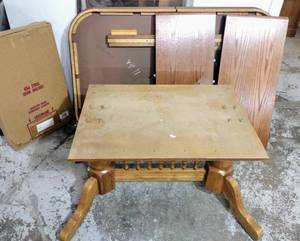 lot 364 image: Dining Room Table - 66 W x 43 D Wide with (2) 18 Leafs & Table Pad
