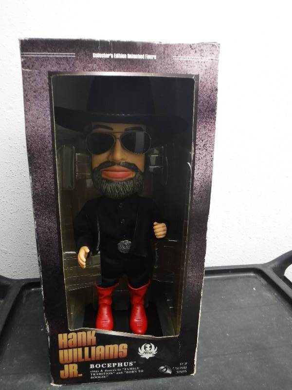 lot 3200 image: Gemmy Hank Williams Jr. Bocephus Animated Singing Figure Pop Culture