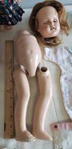 lot 53 image: Vintage Effanbee Patsy Joan Doll Body & Leg Parts, Vintage Effanbee Mary Lee Doll Head & Hair Wig Cap, 1950s Tod-L-Dee Soft Rubber Doll by Sun Rubber Co. & Vintage Kaysum Sleepy Eye Doll with Poseable ArmsLegs - Plus Collection of Vintage Doll Clothes