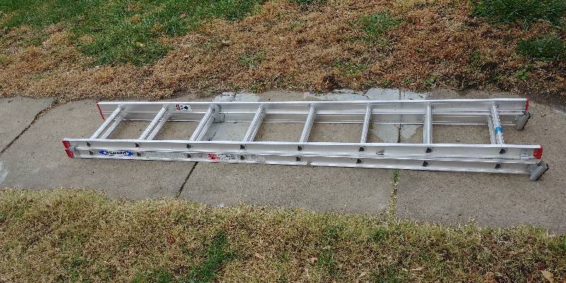 lot 177 image: Werner 8 Foot Aluminum Extension Ladder (16 Total)