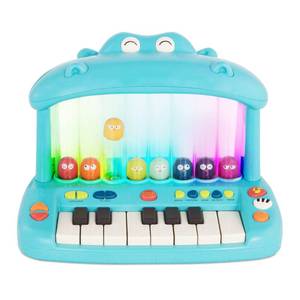 lot 1616 image: B. toys- Hippo Pop- Musical Toy Keyboard Play Piano Songs, Sounds &amp Lights Musical Instrument for Toddlers, Kids 12 Months&nbsp