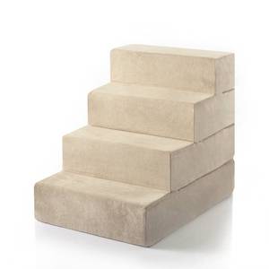 lot 1642 image: ZINUS Foam 22 Inch 4-Step Step Pet Stairs  Pet Ramp for Cats and Dogs, Large, Beige