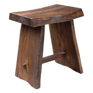 lot 1643 image: NORDIC STYLE TEAK Shower and Bath Stool, Teak Wood Shower Bench, Indoor and Outdoor Use 17.7 (Rustic Finish wCurved Seat)