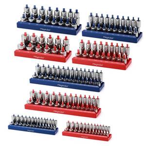 lot 1649 image: Mayouko 8PCS 14, 38, 12Drive SAE & Metric ABS Socket Oganizer Set, Total 176 Posts, Deep & Shallow Socket Storage for Toolboxes, Socket Holder Tray for Drawer