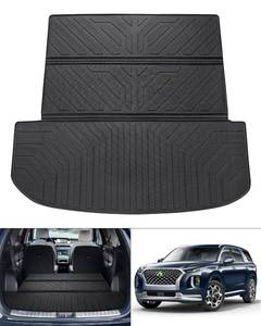 lot 1661 image: Cartist Cargo Liner for Palisade Trunk Floor Mat Custom Fit for Hyundai Palisade Accessories 2020-2023 2024 Behind 2nd Row Seats Odorless Anti-Slip High Side TPE All Weather Cargo Mat