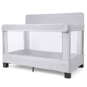 lot 1662 image: Baby Delight Horizon Full Size Crib, Breathable Mesh Walls, Tool-Free Assembly Baby Bed, Luxe Quilted Easy to Clean Fabric, Grey