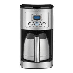 lot 1670 image: Cuisinart - Perfect Temp 12 Cup Coffeemaker - BlackStainless Steel (Cracked On Front)