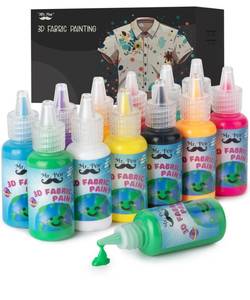 lot 1693 image: Mr. Pen- 3D Fabric Paint Set, 12 Colors, 0.67 oz, 3D Paint for Fabric, Paint for Fabric, 3D Paint for Clothing, T-Shirt Paint, Fabric Paint for Clothes